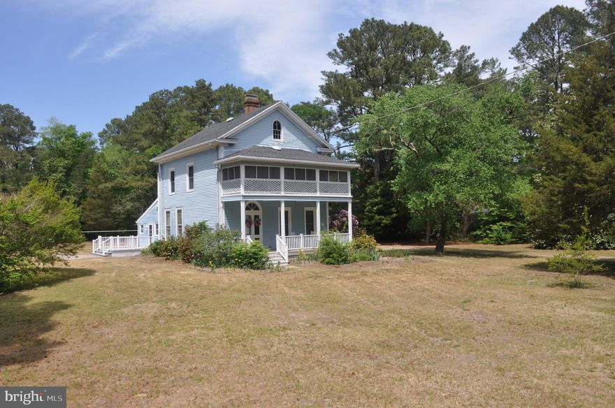 Are you looking for a home in city limits that may be sitting on one of the largest lots in town, then you must check out this colonial style home built in 1874 sitting on 2.62 acres of land and was built by Reverend John D. Long according to seller. On the first floor this beautiful home has a Eat in Kitchen, Large Utility Room with vinyl flooring and the Dining Room and Living Room have hardwood floors and 16 over 16 windows and a Fisher Insert Wood Stove, and off the Living room is a full Bathroom. The Family Room and Large Foyer have wide Plank Yellow Pine Floors. These Rooms also have 10-foot ceilings to add character to this home. The first-floor front porch has Trek flooring.  On the second floor you have 3 bedrooms, full Bathroom, and an office which could be used for a fourth Bedroom. The second floor also has what the old timers call a sleeping porch for those hot nights back in the day before we had Air Conditioning. This home has a rear deck with Trek Decking. On the first floor this home has a new gas furnace installed in March 2024 with A/C unit attached. This unit has a 10-year warranty good through 03/25/2034 and warranty is transferrable. Yearly Maintence agreement can be continued as well. The second floor has a heat pump system. This property also has a 2-car detached garage with heat. In March of 2022 this home had a New 50-year GAF Architectural Shingle installed on home and garage. This home is serviced by City Water ONLY. Home has a private septic system which has been inspected.
If you like to fish then this is your dream home. Located directly behind this property is Stevenson’s Pond which is connected to the Pocomoke River, so you can simply grab your fishing pole walk to the back of your home and start fishing. The owners planted a Wye Oak seeding on this property as well.
SELLER IS STILL REMOVING PERSONAL ITEMS FROM HOME AND GARAGE, HOWEVER,  IF YOU SEE SOMETHING YOU MIGHT WANT PLEASE FEEL FREE TO ASK.

BUYERS AND BUYER AGENTS NEED TO DO THEIR OWN DUE DILIGENCE ON SCHOOLS, INSPECTIONS, TAXES, PROPERTY BOUNDARY LINES, AND SERVICES TO PROPERTY INCLUDING TYPE OF HEAT AND SOURCE OF FUEL AS WELL AS A/C IF ANY. PROPERTY IS LOCATED IN  CITY LIMITS. BUYER SHOULD CHECK ON ALL CITY ORDINANCES.

 BUYER AGENTS MUST BE PRESENT WHEN DOING INSPECTIONS.
