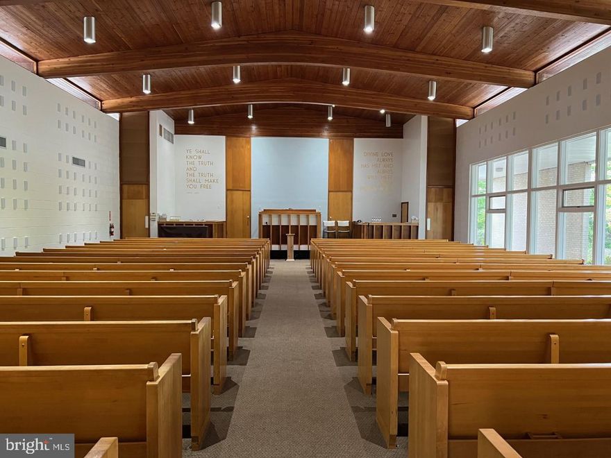 Beautifully located opposite Maryland University Golf Course.

One-story church built in 1961 with seating of 200-300.

Situated on approximately 2 acres of residential land zoned RSF-95.

Currently occupied by two faiths sharing the property.

Approximately 100 generous parking spaces.