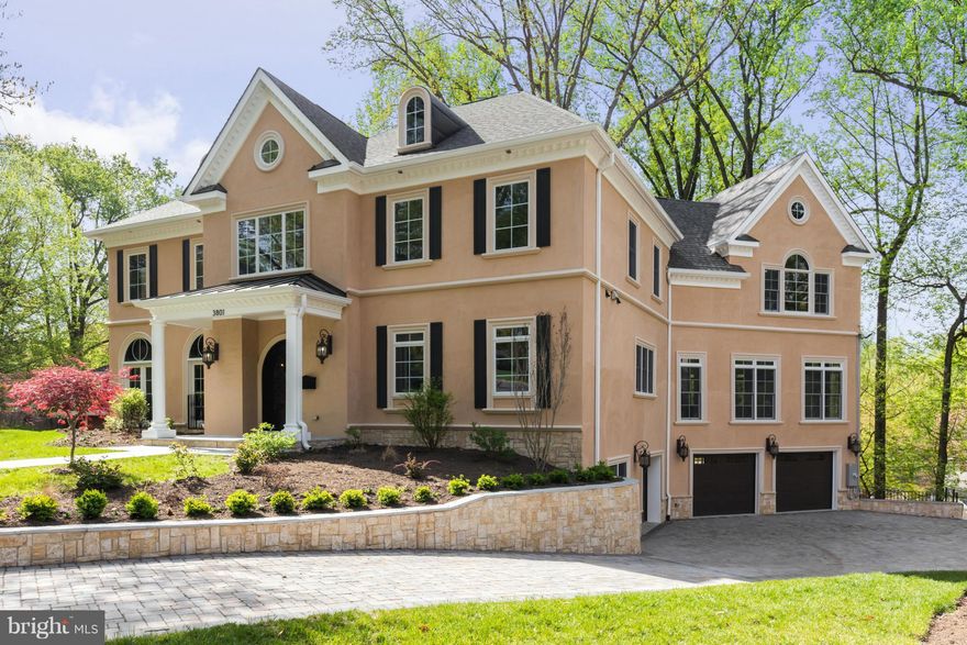 Modern Amenities & Stylish chic abound this 6 bedroom home on .37 acres on a cul-de-sac in Spring Valley,an affluent neighborhood in NW DC, known for its large imposing multi million $$ homes on tree-lined streets. Top to bottom Expanded home has brand new systems & fixtures throughout including a gourmet kit, luxurious master suite, 5 bedrm w/baths ensuite, finished walk-out LL & a 3 car garage