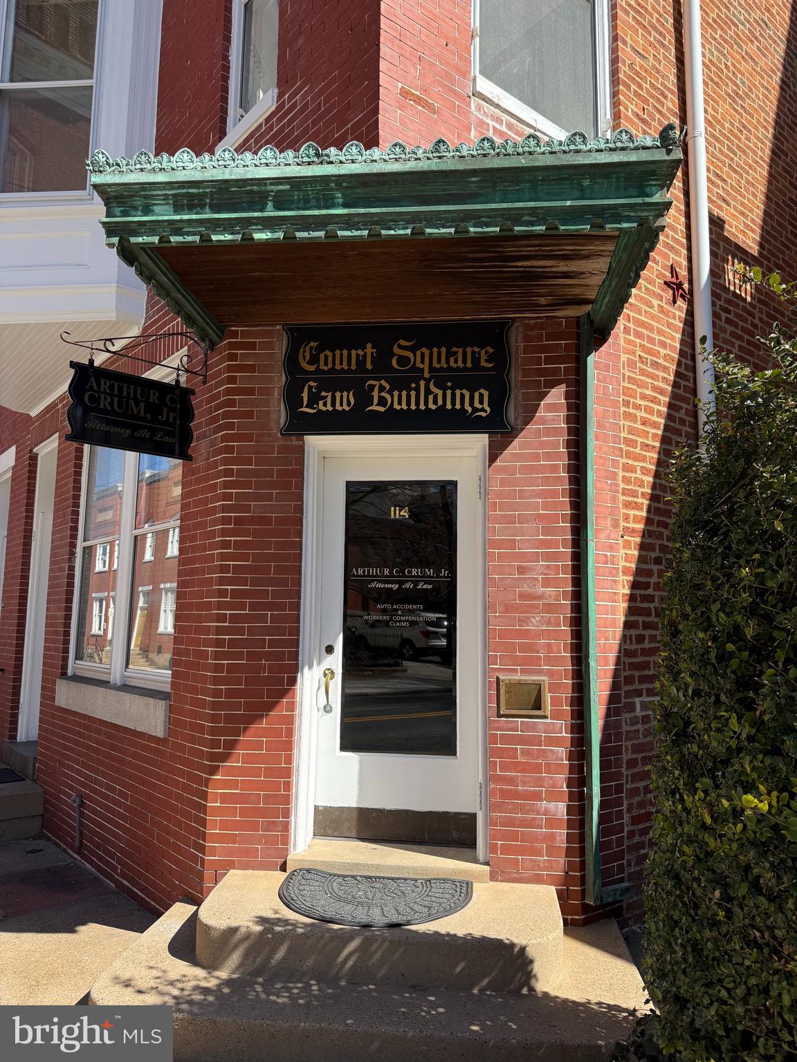 When we say that there is nothing like it, we mean it!
Who doesn't want an address on Court House Square, right across from Frederick's City Hall when it comes with a two-car detached garage?
This end unit, four-story duplex town home was built in 1855, but lives like the 21st century with a Live/Work vibe in a to-die-for location. Separate entrances also make it a perfect fit for someone looking to rent the office separately from the residential space. The flexibility of the building even allows it to be used as 100% office. So let's talk and figure out what scenario best fits your needs.
This building has been lovingly maintained, updated and cared-for and is in excellent shape. With a significant electrical upgrade and complete rewiring in 2011, the HVAC is zoned and there are two separately metered electrical services.
And that corner entrance with the Court Square Law Building sign hanging above really sets the stage for this unique, bright building that also boasts a basement and loads of storage space.
There are two separate street entrances — one to the first floor and one to the upper levels. So, if Live/Work isn't for you, the building could easily become a rental office, VRBO or apartment, you pick which fantastically located space is yours.
Set up your showing today! This property will not last long!