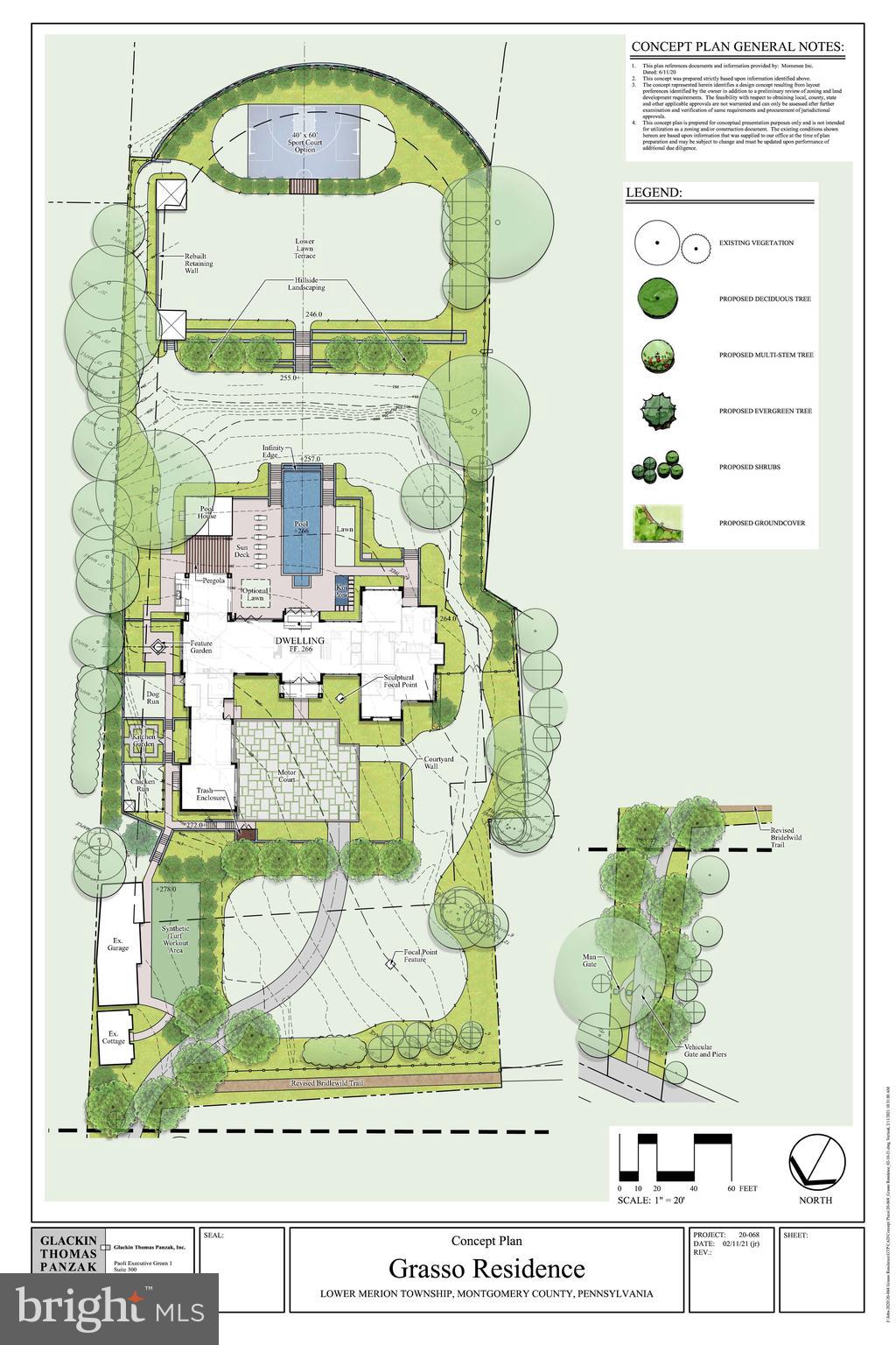 Prime 2.40 acres on one of Gladwyne's most sought after cul de sacs :649 Dodds Lane. Bring your own builder or you can build with the owner/builder. Majestic setting, public sewer and public water. The sky's the limit on the home that can be built on this perfect piece of land. Presently there is a carriage home on the land, but the main house has been demolished. The photographs included in this listing are renderings of what the owner builder could build on this lot.