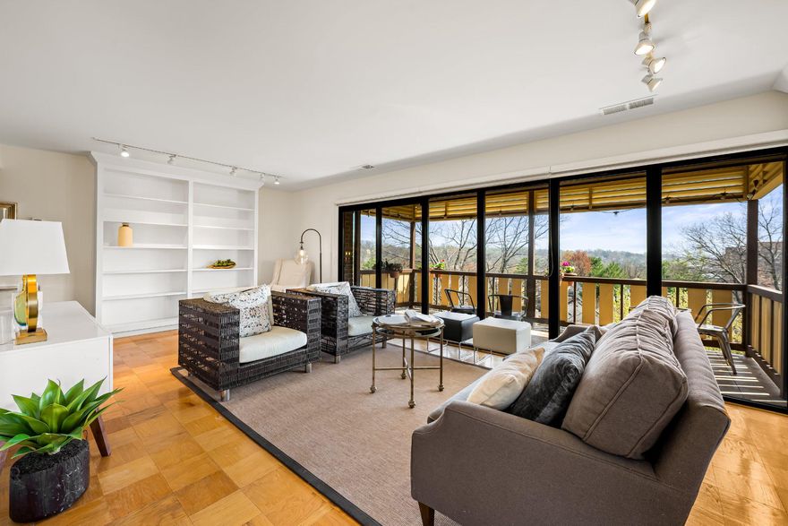 In Baltimore's Roland Park and Cross Keys neighborhoods, one does not often find a corner, south- and west-facing, 3-bedroom, 2-bathroom, 2 parking space, centrally air conditioned, Penthouse condominium with updated kitchen and bathrooms on the market. Word-of-mouth can grab these condo-seeker gems before they reach the public market. Moreover, the Goodlow House is in the northwestern corner of the 68-acre Cross Keys property – making it a low-traffic, private, quiet location that is as distant as possible, within Cross Keys, from the new apartment building that is currently under construction in the southwest corner. This condominium’s attributes favorably enhance its popularity for Cross Keys lovers. No one lives above and only a single wall is shared with another unit as the hall is on one side and the outdoors on two others thanks to being a corner unit. The wide, substantial south-facing balcony is separated from the large living room by a full wall of new large windows that offer the owner a canvas of bountiful tree-tops much of the year and residents report to see Harbor fireworks. This unit has all of these elements that many consider the most important features in condominium living and, critically, a financial statement for your review that allows for a reasonable condo fee that covers a plethora of inclusions and a financial reserve that reflects its having benefitted from the Condominium’s past rental of roof space to commercial antennae owners. Rouse's insightful unit design offers a graceful floor plan that separates entertaining space from more private living space. Built-in bookshelves enhance the entrance and living room. Two covered parking spaces are immediately beside the building entrance. The gated community has recently been substantially renovated and the condo fee allows the owner to enjoy three pools, tennis courts, maintained walkways, and pedestrian access to the amenities of Cross Keys businesses and restaurants from the quiet home. Currently, the Goodlow has no-pet and no-rent policies. The owner has ready access to I-83 with 695 minutes north. A Security vehicle surveillance enhances the gated community. The monthly fee includes all utilities (gas, electric, water including heat and air conditioning), common area maintenance, building insurance, lawn maintenance, management, pest control, membership to Association's three pool(s) and tennis courts, reserve funds, road maintenance, security gate, snow removal, trash. Seize the opportunity!