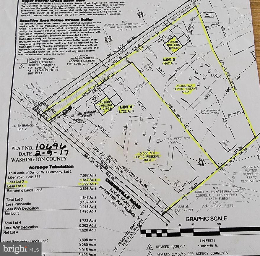 Lot 3 - wide open field ready for your dream home.   Rural Area, lots of farmland.   Perc Approved Conventional and Well already drilled/on site.   See Disclosure Docs.    Easy Access for commuters to the I70 Smithsburg Exit.  The views are beautiful!     Please do not walk in the field without an appt as there is active farming going on i.e., safety issue etc.