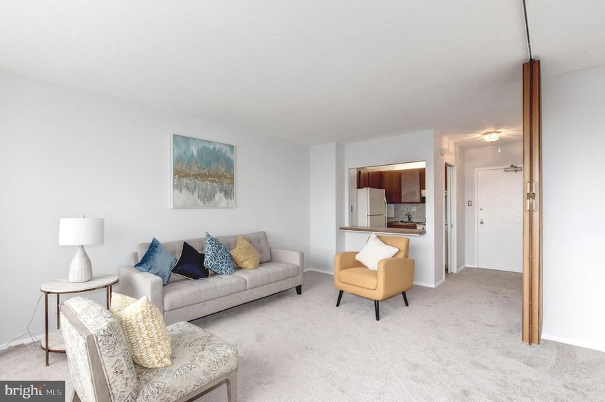 Fabulous Condo in Friendship Heights/Chevy Chase! Wonderful opportunity to rent the carefree city life you crave with access to all the amenities life has to offer just outside your door.  This Spacious and Sunny Junior 1 bedroom feels like a true One Bedroom with an adjustable  divider wall with plenty of space for a queen bed and bright windows across the entire living area. The unit features a  full bath and a large closet. Ready to Move in Today! Prime Upscale Location in Friendship Heights and a mile to Bethesda! Just blocks to Whole Foods, Lias, Sushi Ko, Bloomingdales, Wisconsin Place shops, high end retail shopping like Saks Fifth Avenue, Tiffany, Chevy Chase Pavilion Mall with Cheesecake Factory and Maggianos, The nearby Friendship Heights Metro can take you anywhere you want to go in the city. Building Amenities include a relaxing and private Rooftop Pool, Sun Deck, Fitness Center, 24/7 Concierge, secured entry, in Building Mini-Market, Alfios Italian Restaurant and even a free building Shuttle to Metro and Shopping.  Condo fee included in lease!