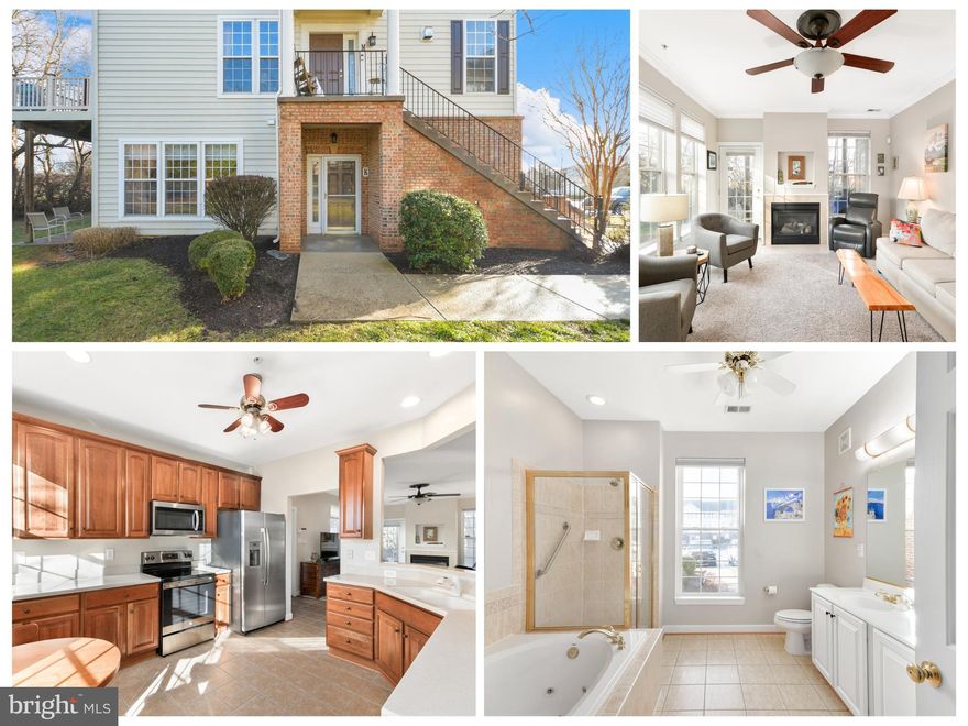 This immaculate, GROUND LEVEL, end unit condo with no city taxes is just a short walk to Ballenger Creek Park!  Perfectly located in the Ballenger Crossing neighborhood, backing to trees for privacy, you’ll find 9’ ceilings and over-sized windows for an abundance of natural light.  The eat-in kitchen offers plenty of cabinet space, stainless steel appliances, Corian countertops, ceramic tile floor and recessed lighting.  The living area includes a cozy gas fireplace and access to the patio and exterior utility/storage closet.  The large en-suite primary bath includes a jetted soaking tub, double sinks and linen closet.  The additional details seal the deal with closet organizers, custom blinds, upgraded bathroom lighting, ADA compliant door widths and a full-sized washer and dryer.  Conveniently located to shopping and commuter routes - a true gem!  HVAC (2023), Oven (2023), Fridge (2020)