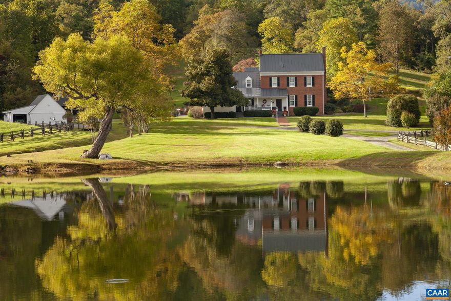Headquarters, circa 1837, is located west of Charlottesville in the foothills of the Blue Ridge Mountains, one of White Hall's/Browns Cove's most historically significant and best preserved properties married with a tastefully designed 2005 addition. The 5 bedroom, 5 bath home sits on 50 acres of pasture and mature hardwoods with stunning views of the pond and surrounding mountains. The estate includes  a managers house,  stable, utility barn, and numerous other dependencies. Incredibly private surrounded by the natural beauty of the Blue Ridge Mountains.  Doyles River frontage. Property can also be purchased with 428 acres for $4,600,000.