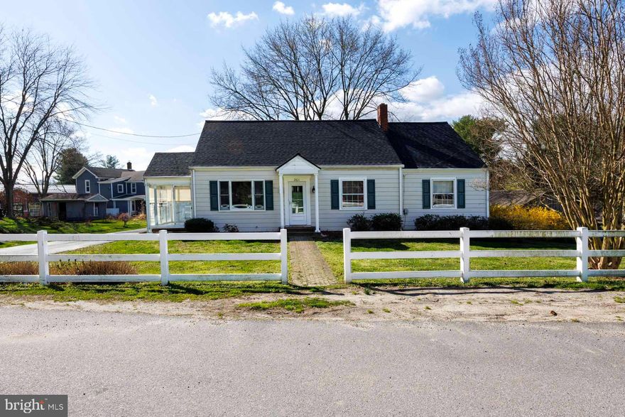 Exceptionally Charming Cottage in Church Hill. This 1946 home exudes character with many redeeming features throughout. Hardwood flooring, 3 bedrooms, 1 bath, sunroom, updated bathroom,  new roof, paved driveway, Detached Garage with storage/workshop, brick walkway white split-rail fencing in the front yard and 6’ privacy fence in the back yard. Located in the picturesque town of Church Hill, approximately 30 minutes to the Bay Bridge.