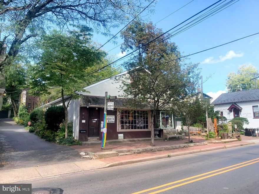 Downtown New Hope Borough, this recently updated efficiency/studio apartment comes with one parking space and enjoys high 10' + ceilings. Walk to everything, and enjoy the private brick patio area surrounded by stone walls and pillars just off the parking area.  1 car parking space.  NO PETS.
