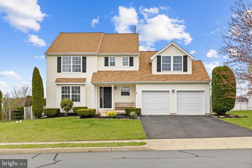 Impeccably maintained and recently enhanced with over $50,000 in upgrades, this delightful four-bedroom colonial in sought-after Tollgate Landing beckons you to move in and make it your own. Step inside and be greeted by the fresh ambiance of all-new engineered hardwood flooring spanning both the first and second levels, complemented by pristine, new paint throughout. The bright, two-story foyer sets a welcoming tone. A spacious living room flows seamlessly into an expansive dining room, offering picturesque views of the backyard. The heart of the home, an open kitchen with breakfast room, boasts gleaming stainless steel appliances, including a gas self-cleaning oven, built-in microwave, a deep sink with disposal, a newer dishwasher, and a substantial stainless steel refrigerator. From here, the kitchen unfolds into a vast family room, crowned with a vaulted ceiling and providing direct access to the deck and pool area. Convenience is key with a main-floor powder room and a laundry area leading to the two-car garage and an enormous basement brimming with storage potential. Upstairs, discover four generously sized bedrooms, all featuring custom closet organizers. The fourth bedroom includes a convenient walk-in closet, while the master suite provides a private full bath with a double vanity. A second full bathroom serves the remaining bedrooms, all showcasing upgraded porcelain fixtures and flooring. The expansive, dry-locked, unfinished basement presents endless possibilities. Outside, a sliding glass door from the kitchen leads to a sprawling 420 sq ft deck, overlooking a refreshing 15,000-gallon semi in-ground pool, all nestled within a fully fenced backyard and ideal for entertaining. This exceptional property includes the kitchen island and refrigerator, a newer washer and dryer, and a sizable shed. Enjoy an enviable location with easy access to Routes 309, 78, and PA 476, as well as proximity to schools, parks, the libraries, and shopping. This is truly remarkable value! 1 yr APHW home warranty is included! Don't Wait!!