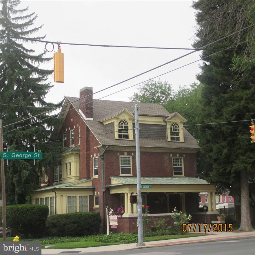 Historic home located in historic York. Admire the stained glass treatments and real wood floors. Both have kitchens and 2nd floor has family room(HUGE) that could be 3rd bedroom. Possible garage rental for $75/month, plus off street parking. First floor is chiropractors office.