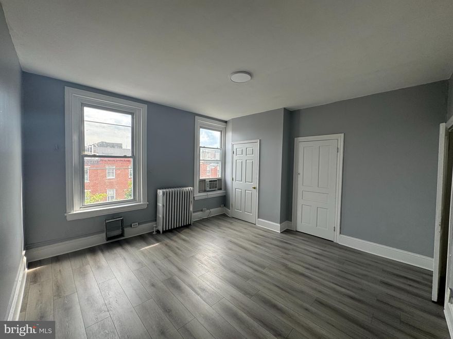 Updated spacious 2-room studio apartment approx 475 SF featuring abundant natural light, modern engineered wood flooring, trendy bathroom, eat-in kitchen adorned with exquisite wainscoting, new energy-efficient air conditioning, all freshly painted and available for move in. Tenants have access to coin operated laundry in the building. Great location, walk/bike everywhere: UPENN, CHOP, Center City, grocery stores, gyms, restaurants and bars. Maximum occupancy: two people. One cat OK with $250 deposit ( spayed/neutered, 1yo+).  By Appointment Only. Available Now
Rent is $995.00 a month plus utilities (gas, electric, water fee $30/mo).