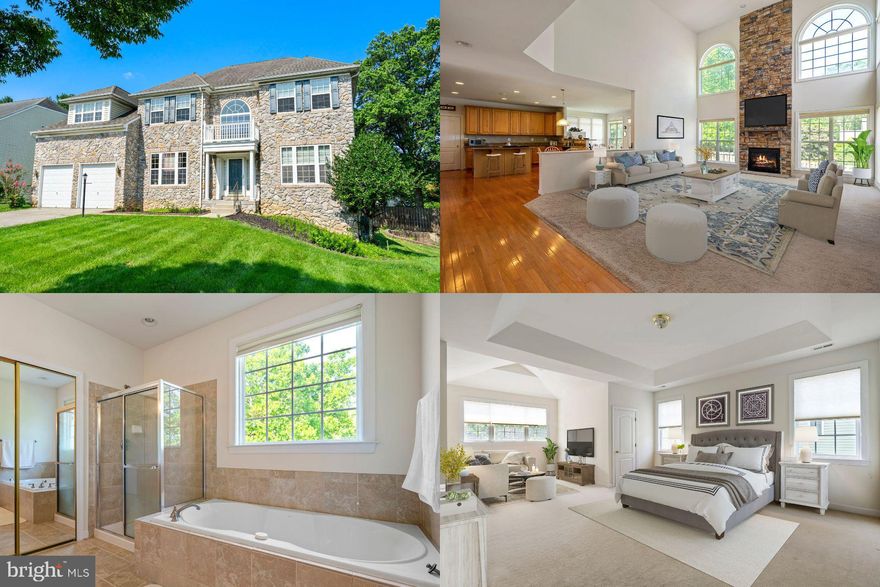 Beautiful 4BR 3.5BA stone front home with a magnificent, expansive 2-story family room with soaring floor-to-ceiling stone fireplace! and over 4,300 SF of finished space including a beautiful sunroom off the kitchen, a center island chef's kitchen with granite counters and a primary suite with sitting room. Exceptional opportunity to add your own touches with over 2,100 SF of additional floor space (possibly a recreation room, a theatre room, a wet bar, a hobby room) in the basement with 9-foot ceilings! Easy access to major travel routes I-83 and I-695, a short 20 minute drive to Inner Harbor waterfront, 30 minutes to BWI Airport, and a multitude of shopping, restaurants and parks nearby. ** Accepting backup Offers