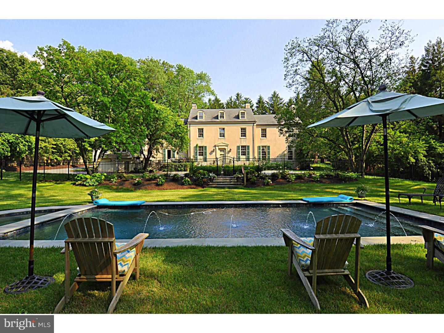 Charming French Country Estate home overlooking Ardrossan Farms and Chanticleer Gardens in this prestigious and sought after location within walking distance to downtown Wayne. This one-of-a-kind masterpiece with wonderful architectural details, elegant gardens and beautiful pool setting has been thoughtfully renovated by the current owners with a great room addition and kitchen designed by Archer Buchanan in keeping with the original elegance of this exquisite home. Exterior features include an impressive circular drive with fountain, lovely elevated flagstone patio, beautiful gardens and landscaping, rear covered porch, and spectacular five year young Armond Aquatech salt water pool with hot tub overlooking the picturesque grounds. Surrounded by exceptional views, this magnificent home was designed to capture the beautiful scenery while offering wonderful indoor and outdoor entertaining and living space. Interior features include an elegant curved staircase, floor-to-ceiling windows, handsome hardwood floors, exquisite mouldings, 4 fireplaces, Archer Buchanan addition with great room, kitchen and butler's pantry, elegantly renovated baths, fabulous master suite and expansive third floor living quarters. This convenient location is in the heart of Wayne for shopping and dining, just minutes from the R-5 train line and within close proximity to all major highways for commuting to Center City or the airport. Please do not enter the property without an appointment.