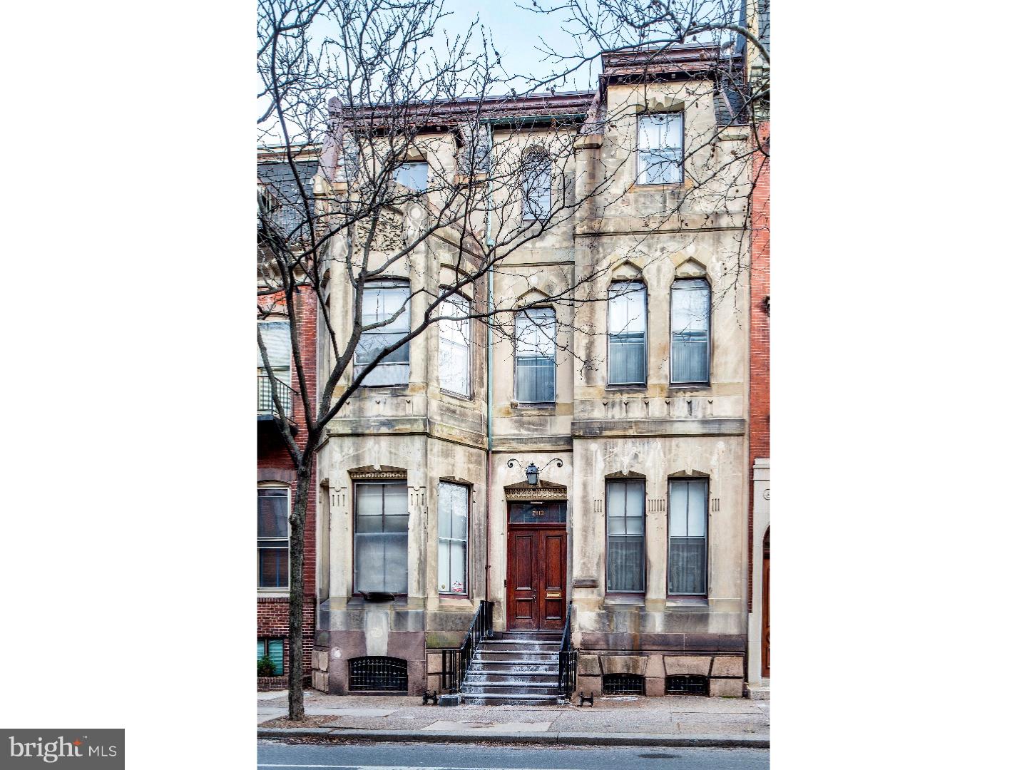 Unique opportunity to own an unbelievable 5 bedroom, 6.2 bath, double-wide, Historic Rittenhouse Square Mansion, designed by Philadelphia's most Prolific Architect, Frank Furness, during the late 1800s. This 33 foot wide, 5,000sf home has preserved the historic, original details including the Furness Ornament and Wainscoting and the stairwell skylight. This home also features an expanded courtyard, four car parking, soaring ceilings, dramatic windows, ornate fireplaces, wood floorings and impeccably elegant rooms throughout, including a formal living room, formal dining room, family room and a library. Located in the prestigious Rittenhouse Square neighborhood, convenient to the best that Center City has to offer, including shops, restaurants, parks, bars, the business district, transportation and more. This Furness masterpiece is truly a rare find... do not miss this once in a lifetime opportunity. Furnished photos are from a previous year.