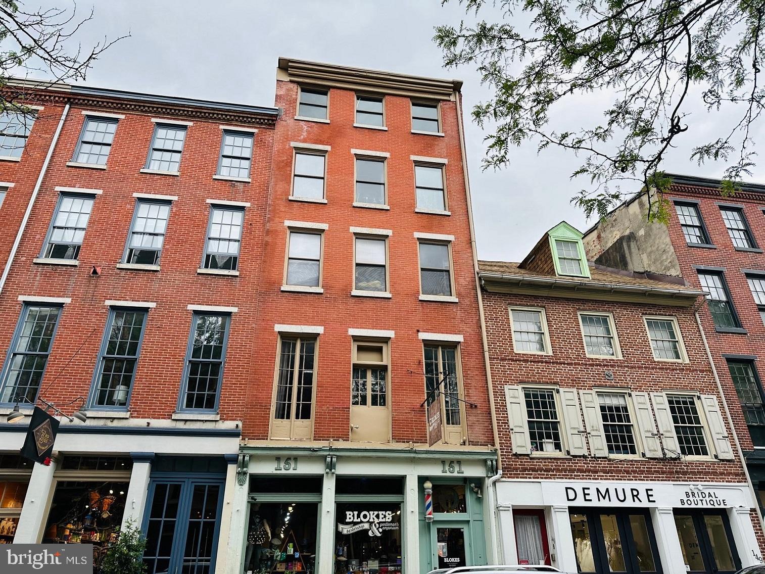 151 N 3rd St is a CMX3 zoned historical building strategically situated in the vibrant heart of Olde City, one of the most sought-after neighborhood in Philadelphia! This charming building offers a total of six units, each designed with your tenant's comfort in mind. In addition, the property boasts 13 parking spaces in the rear of the building, offering convenient and secure parking for residents and business owners. The building is historical charm is evident in its beautiful facade and classic architectural features, while some of the interiors have been thoughtfully renovated to meet modern day standards of comfort and convenience. Other units could be renovated to suit the new owner's taste and purpose to add-value. Given its desirable location, tenants can enjoy access to numerous amenities. The building is located within close proximity to fantastic restaurants, coffee shops, boutique stores, art galleries, museums, and other attractions, offering a fantastic lifestyle for the tenants. Overall, this is an excellent opportunity for investors to acquire a rare gem in a prime location, offering attractive returns and a solid investment for years to come.