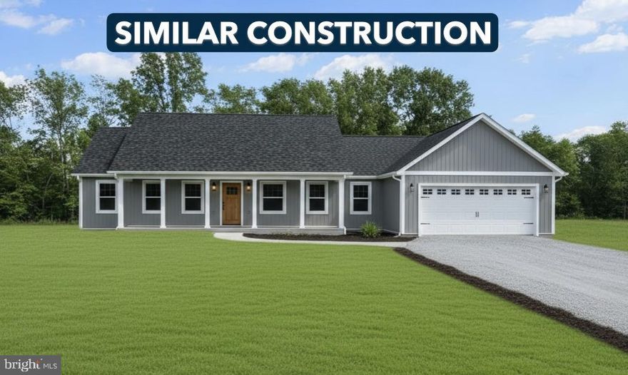 July 7th 2026 delivery on this Brand New ranch home with Potomac River Access!!

This 1,7000 square foot Ranch style home boasts the sought after split bedroom design.  The kitchen/dining combo is open to the expansive great room and features vaulted ceilings.  Quartz, ceramic, luxury vinyl plank flooring, carpet and stainless steel appliance package. Primary bath has a separate tiled shower and soaking tub!   Home is larger than it looks providing maximum usage of interior space. The front porch is great for evenings relaxing in a country setting that is close to amenities. Buyer pays transfer tax stamps. Measurements are approximate. The pictures will be similar to your new home . 

Symphony Lane and the driveway will be improved with new gravel when construction has been completed on the new homes. 

"Please note: The photos shown are of a similar completed home. The specific home may vary in floor plan, finishes, or upgrades. The builder reserves the right to substitute materials that may not be available to avoid delays."
