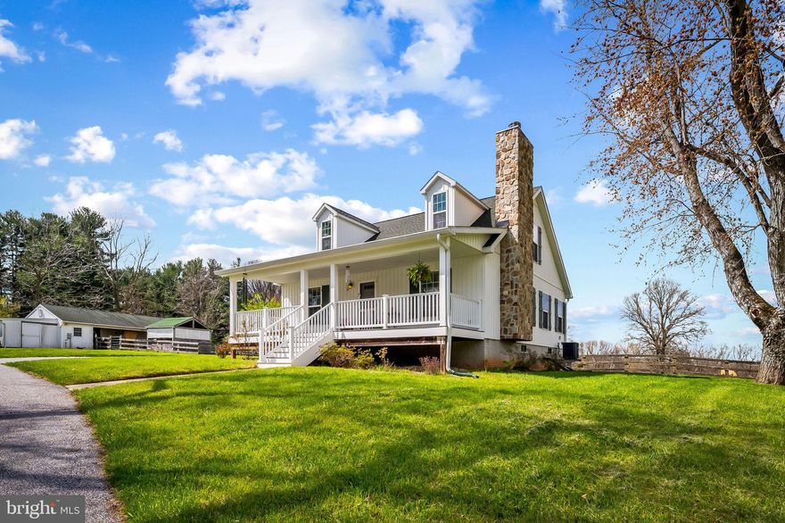 Horse lovers, garden growers, those who want open fields, paddocks, or forests with riding and walking paths - look no further.   This charming front porch cape cod style home was built in 2015.  The home is situated on 11.53 acres consisting of 5 plus acres dedicated to pastures, riding rings, a three stall barn with an office, tack room and shed, along with a separate detached shed, a circular drive way (one of the last approved circular drives in the area) and plenty of parking.   At the back of the property you will find almost seven acres of a beautifully wooded landscape gently cut by riding trails, walking paths and a gentle stream running along the edge of the back of the property.   If what you need is a larger home - at this price you have room to expand towards the back and use one of the homes for guests.  Come for a visit, but be prepared to want to stay.  Sometimes we get lucky and can find what dreams are made of...