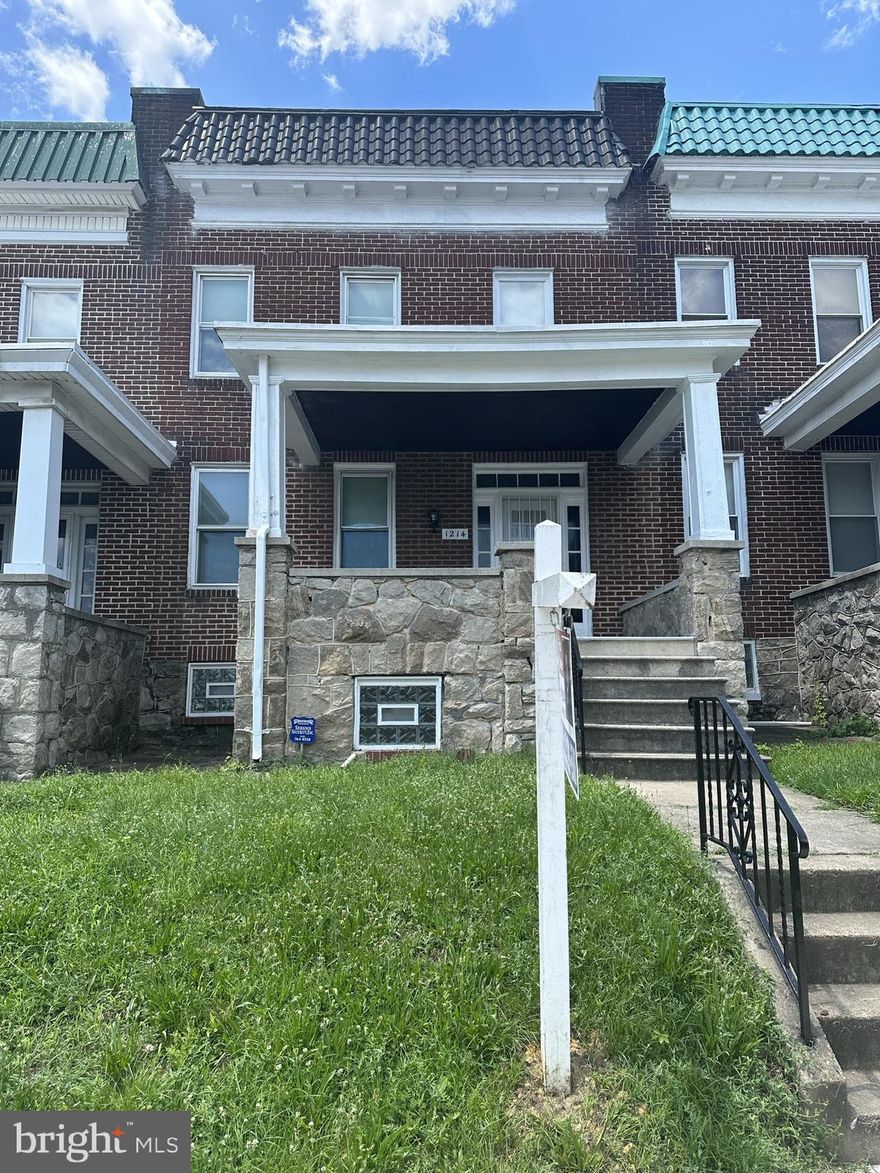 Welcome to 1214 N Bentalou St, a charming rowhome located in Baltimore City, MD. This spacious residence boasts ample living space, featuring four generously sized bedrooms on the upper level, providing comfortable accommodation for you and your loved ones. The upper level is complemented by a full bath, ensuring convenience and privacy for everyone. Inside this inviting home there is a fully finished lower level, which offers endless possibilities. With its flexible layout, it presents the opportunity for a fifth bedroom or a versatile space to suit your unique needs. An additional full bath on this level adds to the home's functionality and convenience. The interior of the home has been tastefully enhanced with new paint throughout, creating a fresh and inviting atmosphere. Original hardwood flooring adds character and warmth to the living spaces, creating a sense of timeless charm. Outside, both the front and rear yards offer outdoor areas where you can relax, unwind, and enjoy the fresh air. The rear yard is further enhanced by a private parking pad, providing convenient off-street parking for up to two vehicles. No more searching for parking after a long day – your vehicles will have a secure and easily accessible spot. Located in Baltimore City, this home offers a prime location with easy access to a wealth of amenities, including shopping, dining, entertainment, and schools. Whether you're looking for a place to call home or a sound investment opportunity, 1214 N Bentalou St has it all.