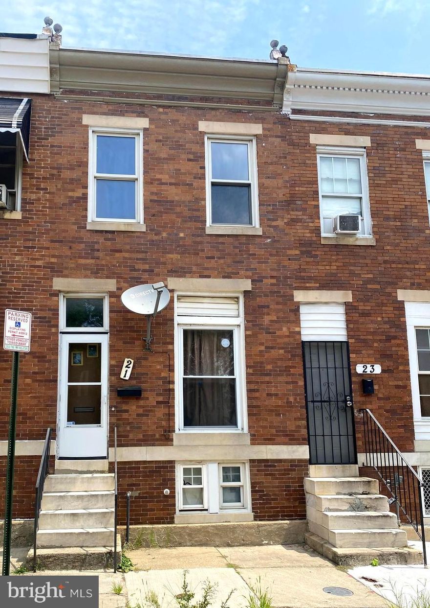Priced to sell. Seller is offering a $1,000 credit toward closing! Welcome to 21 S. Calverton Road! This attached rowhouse is a well-maintained, move-in-ready property for investors looking for a great rental or a new homeowner. This conveniently located property is minutes from shops and restaurants.  Opportunity is knocking! Book your showing today!