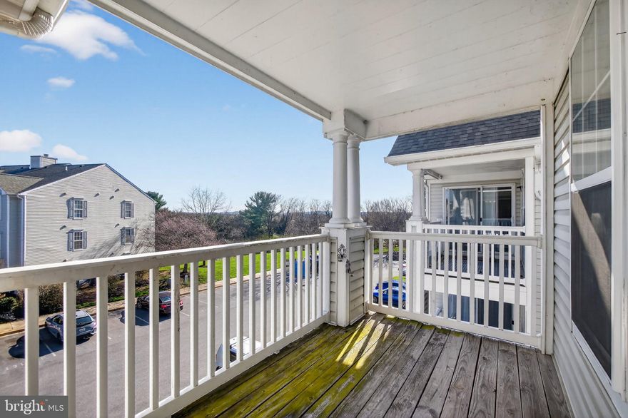 Welcome home to this charming two bedroom / two bathroom top floor condo in Villages of Ballenger Creek!   Spacious living room w/ wood burning fireplace to keep you cozy on those chilly days and nights; vaulted ceilings add openness to the livingroom / diningroom combo.  The kitchen has table space with a separate dining area, giving plenty of space for entertaining. Enjoy the private balcony off the main living area. The sizable primary bedroom features a walk-in closet and private bath. Second bedroom and bath are located at the front of the unit.  New carpet and freshly painted. Great location: very close to Ballenger Creek Park, minutes to commuter routes 15, 270, and 70, and a quick drive to historic downtown Frederick.