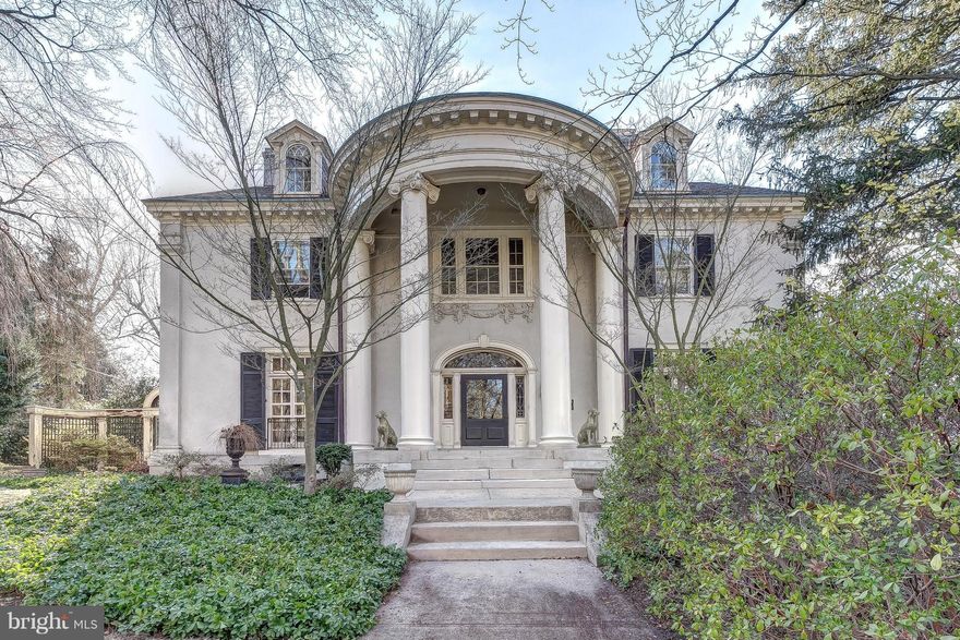 On Roland Park's premier street! Elegant updated 6BR, 5/1BA Georgian home. Semi-circular portico leads to wide center hall w/gracious staircase, formal LR, DR & Study- all w/FP, stunning 39ft custom gourmet Kit, adjacent FamRm. 32ft MBR w/FP & marble BA/DressRm. 5 additional large BRs & 4 BAs. Screened Porch, Patio, Koi pond & in-ground Pool set amidst beautiful landscaping & gardens.