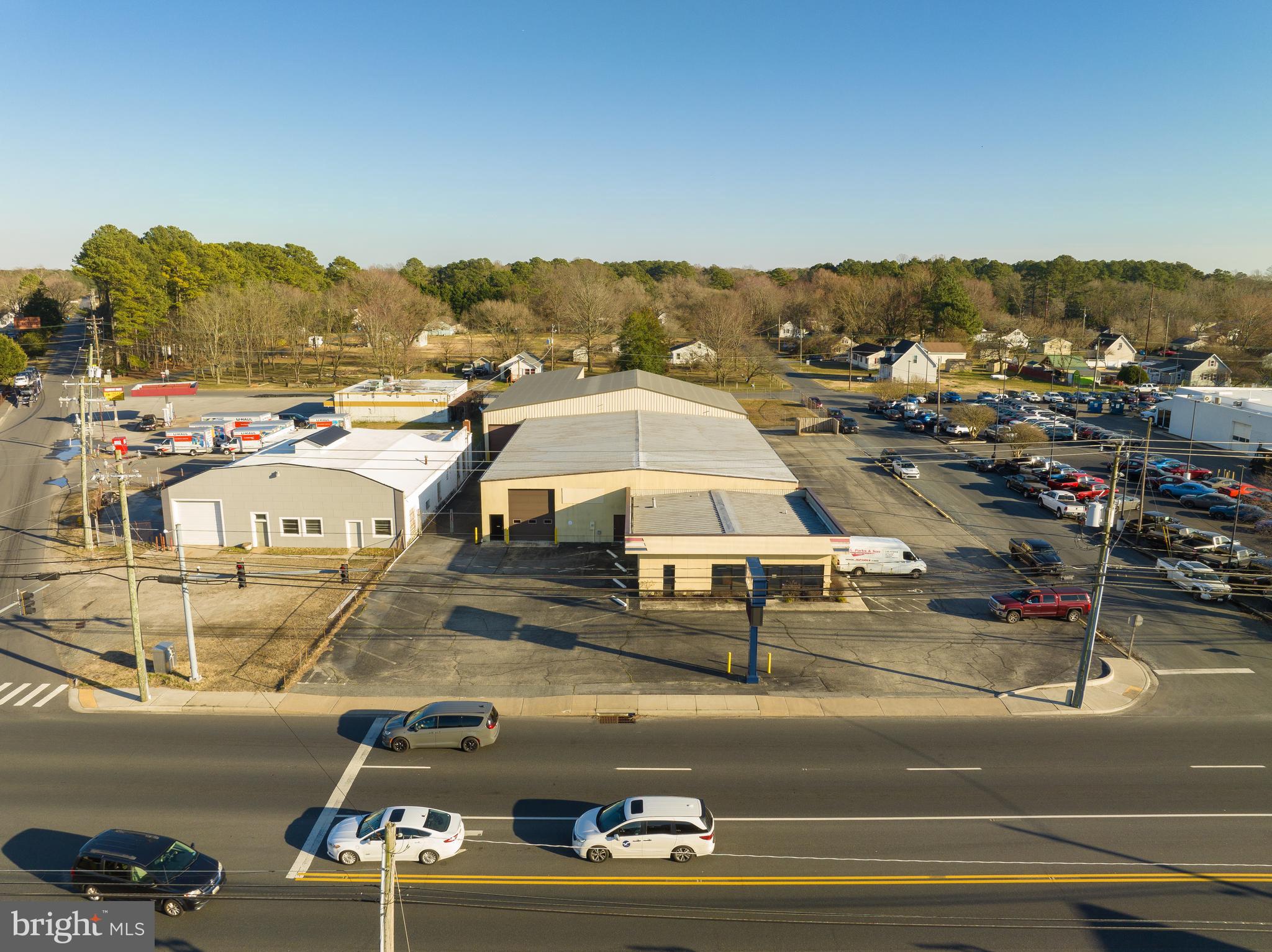 Ideal Leasing Opportunity Available! Office/warehouse building situated with frontage on the highly trafficked Route 13 corridor. The property offers a corner location at the intersection of N Salisbury Blvd and Cherry Way on the north side of Salisbury in the heart of the highly developed retail corridor. The building spans 17,240 SF and sits on 1.23 acres. The former home to JG Parks & Son diesel specialists, offers a new user office/retail space with ample warehouse and multiple points of grade level loading access. There are a total of 9 overhead doors. The retail portion of the building features an open counter/parts area, private offices, and a set of restrooms. The warehouse is divided into multiple sections with overhead door sizes ranging from 12 ft - 14 ft. The property is located in the County so there are no City taxes passed through to the tenant. Average daily traffic counts exceed 30,000 vehicles per day. This is a rare availability along the fully developed Rt 13 corridor among car dealerships, financial institutions, and other mixed retail/service users.