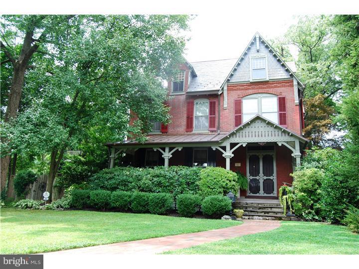 Circa 1884, this Queen Anne beauty appears on one of the most coveted streets in Doylestown. Recently repointed brick with copper gutters and slate roof (2011). Excellent condition and lovingly cared for, it features six bedrooms and 3 1/2 baths. 10ft. ceilings on first floor with a blend of random and hardwood floors, central air, 2 gas fireplaces, 1 gas stove. Original pocket doors, banquet sized dining room with exquisite built in cabinets. Newly added entertainment room with huge screen and projector. The privacy this Beauty offers is incredible. A true oasis with pool, pool house, sport court, completely fenced. Outdoor pavilion with fireplace and clay pizza oven will entertain all guests. One car garage with ample parking on 1/2 acre. Inviting private front porch, this home offers relaxing areas for all.