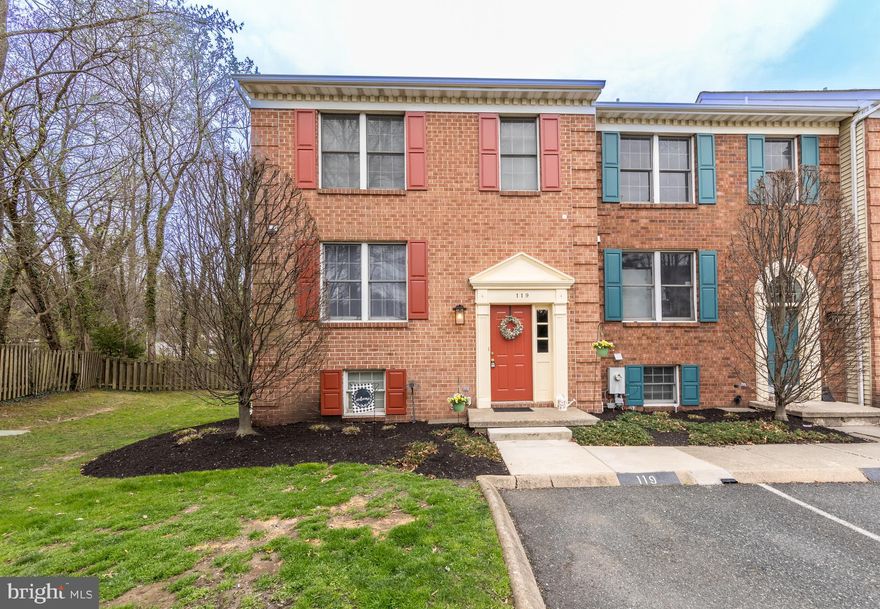 Welcome to 119 Oak Moore Ct., a stunningly renovated brick-front end-unit townhome just a short walk from downtown Bel Air. This fully renovated home offers 3 finished levels (plus a loft!), 4 bedrooms, and 3.5 baths with stylish upgrades throughout.
Step inside to the main level, where the bright and open floor plan welcomes you. The kitchen has been completely updated with new quartz countertops, tile flooring, modern fixtures, and newer stainless steel appliances. The dining room features custom built-in cabinetry with a marble countertop bar area, perfect for entertaining. A renovated half bath with new flooring, fixtures, quartz countertops, and a brand-new toilet completes this level.
Upstairs, the bedroom level offers three spacious rooms and two full baths. The primary suite is a true retreat, boasting a private en suite bath with a large jetted whirlpool soaking tub and new quartzite counters. The second full bath has also been updated with quartzite countertops and modern finishes.
A bonus fourth level awaits above the primary bedroom—a stunning loft with cathedral ceilings and skylights. This space is perfect for a home office, sitting area, or additional storage. Both the loft and upper-level bedroom feature brand-new upgraded carpet.
The lower level offers even more space, with a gorgeously sun-lit walkout basement leading to a charming brick patio - Hello spring and summer gatherings! This level includes a family room with a cozy pellet stove, a fourth bedroom, and a full bath with new granite counters. Plus, the new luxury vinyl plank flooring and a newer washer and dryer make this space feel fresh and modern.
Outside, enjoy the peace and quiet or prepare to entertain on the brand-new large deck off the living room.
With fresh paint throughout the entire home and most renovations completed in 2024, this home is truly move-in ready!
All of this, plus low maintenance living - the HOA coveres trash pickup, snow removal, a master insurance policy, landscaping, and grass cutting. 
Don't miss out on this rare opportunity to own a fully updated townhome in a prime Bel Air location! Schedule your showing today!