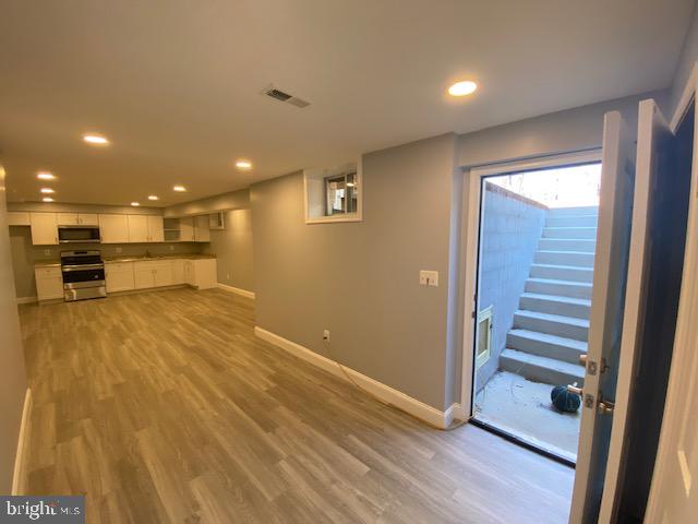 This beautiful fully finished 2 bed 1 bath basement 1100 square feet has been completely remodeled with gorgeous finishes. Private entrance with driveway parking. Washer/dryer included in the basement. Kitchenette with refrigerator, microwave, stove, sink with a separate living area to entertain your guests. Lots of storage. All utilities included EXCEPT cable. WIFI is included. Pets are allowed under 25lbs with a one time pet fee of $100. Just minutes from the National Harbor, MGM and the beltway without traversing on 210. Close to DC as well. This is a must see! To apply click below! https://apply.link/39oztqE