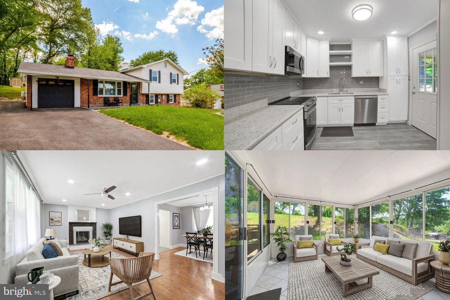 Welcome to this beautifully updated split-level home offering comfortable living! This home boasts stunning hardwood floors, a fully renovated kitchen with sleek appliances, and a bright sunroom perfect for relaxing or entertaining. Downstairs, enjoy a cozy recreation room with patio access, plus a heated/cooled garage and extended driveway—easily fitting 4–6 cars. Sitting on a generous 0.38-acre lot, there's plenty of outdoor space to enjoy this spring. Just minutes from shopping, dining, highways, and the National Harbor (only 8 miles away)! Don't miss out!