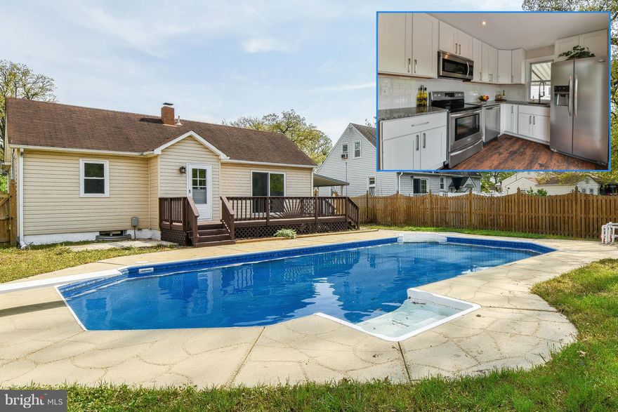 Remodeled Home w/ In-Ground Pool! Gleaming new kitchen w/ granite counters, soft-closing cabinets & all new stainless steel appliances. Custom tile accents. Master suite w/ walk-in-closet & vaulted ceiling. Large finished basement - waterproofed w/ warranty. Carport, fenced yard & deck. Pool has new liner & pump. New HVAC units, new water heater, new washer/dryer, all new flooring, plus much more