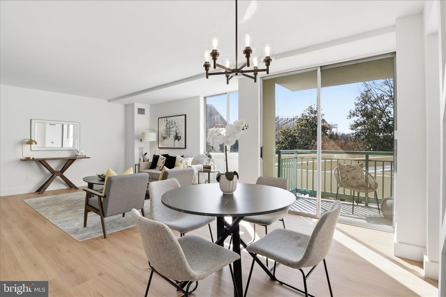 We will continue to show and accept backup offers until contingencies are removed.  
It has a DEN!!  And ALL UTILITIES and amenities are included in your monthly fee. 

Are you ready to see a beautifully renovated (over $60k) move-in ready condo in North Old Town right on the Potomac River with so many amenities you will be wowed! Welcome to Marina Towers, Paradise on the Potomac, a full-service luxury living building that one of the best kept secrets in this area. Costing a fraction of what other condos do that have less amenities, and less location, you'll be wowed when you step inside and see the beautiful white marble lobby and the finishes used in this renovation. Although unit is 102, it is on the second floor of the building, with a 14' balcony that looks into the holly, magnolia, cherry and crepe myrtle trees. It faces S/E/W so gets bright sunlight through most of the day. Thoughtful details like an air fryer, convection, 5 burner stove with griddle. Built in closet organizers. All new wood doors. Beautiful quartz countertops, designer lighting and fixtures, with high quality LVP flooring. And best, a nice sized den was added with frosted glass barn doors. You will find there is room for a pull-out sofa/futon for a guest space AND more room for a home office desk and workspace.  And the beautiful custom two tone maple cabinets in the kitchen beautifully complement the custom stone backsplash.  Step into the beautiful bathroom which has a large lighted mirror and extra deep soaking tub that we know you will enjoy.  Thoughtfully integrated touches like lighting in the primary closet, custom designed wood detail on the dining room wall, Edison style light bulbs. and lighting each add to the charm of this condo.  

Marina Towers is a luxury building with a 24/7 front desk, package services, secured fob building access, off-street private parking, onsite maintenance, security, onsite convenience store, dry cleaners, laundry service, beautiful water front party room with an extra-large TV and gourmet kitchen, a library, sauna, beautiful fitness center with river views, men's and women's locker rooms/showers, garden plots for those with green thumbs, car wash area, fenced dog park, plenty of green space for play area, and a pickle ball court out front.  Residents also have access to water aerobics, yoga, stretch classes and other venues provided by inhouse residents.  Throughout the year the social committee sees to it that there are activities and events for everyone to enjoy including the annual lavish holiday party, Halloween Party, outdoor BBQs, and more.  

Buy now before prices go up as the land across the street is being developed into a high-end, mixed-use area with a waterfront restaurant, kayak and canoe rentals, fenced dog park, concert area, outdoor public spaces, small retail services/shops, high-end waterfront condos and office space, garage parking.  Printed materials and a slide show from the developer and City of Alexandria is available to see online and at the unit. 

Marina Towers is a great community for all to enjoy. Welcome Home! (Note: This is not a waterfront unit.  It is in a waterfront building. Those units are significantly higher in price.).