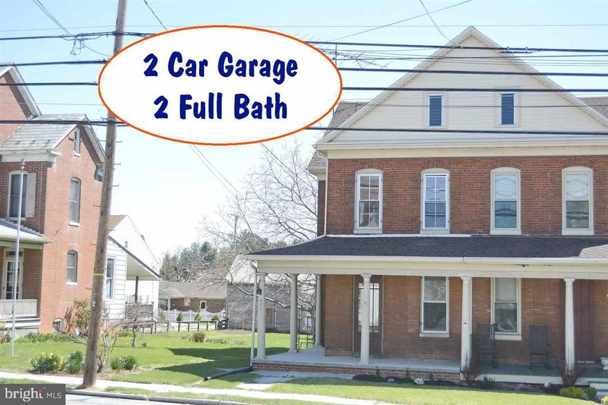 Brick Home - 0ver 1900 sf Living Space - Wrap Around Front Porch = Master Bedroom with Full Bath- Large Living Room - "Den" with access to Patio and Location for Wood / Pellet Stove - New Windows - 20x15 Patio over Looks Privacy Fenced Yard - 2 Car Garage with Attached Covered Porch - Finished 3rd Floor (Attic) Extra Living Space - 3 Bedrooms 2 Full Bath