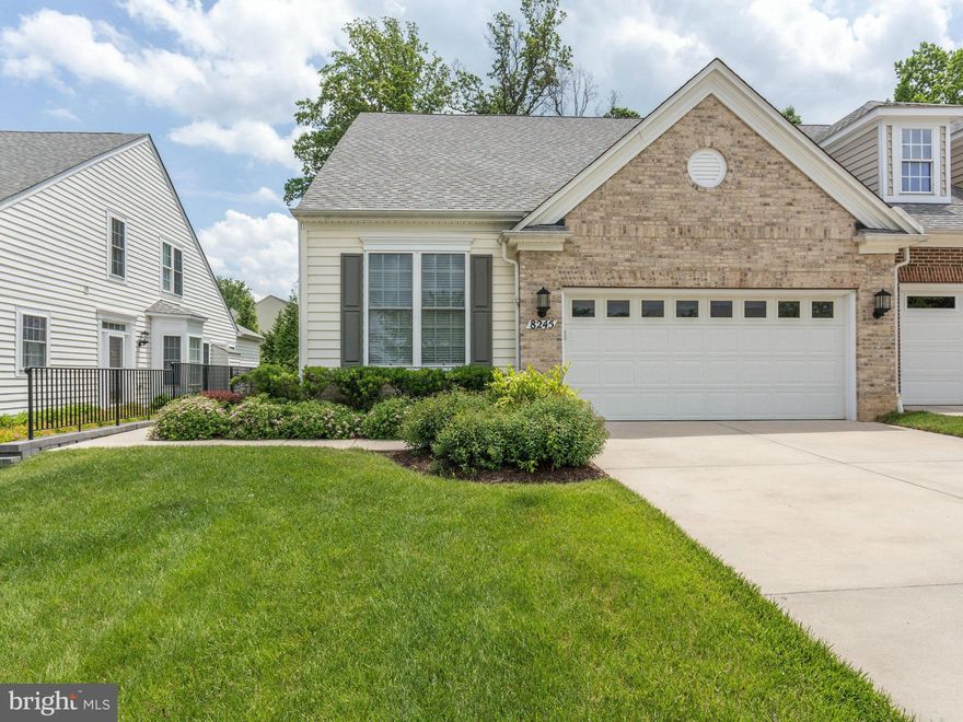 Spacious end unit villa in 55+ Active Community w/ comm. ctr, indoor & outdoor pools, tennis & fitness room.  Sunny & open feat. beautiful hardwoods & ceramic floors on main, gas fireplace in family room, & large master suite on main. Upper level boasts 2 large BR w/ jack & jill BA.  Basement feat. huge rec room, BR/den, & full BA. Enjoy the gorgeous sunroom leading out to low maint. vinyl deck.