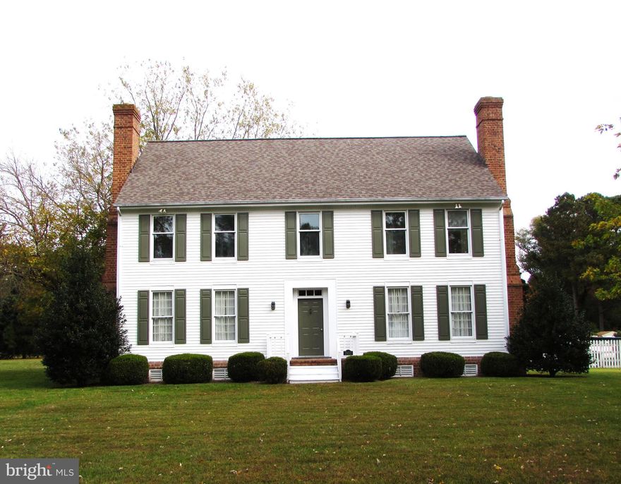 Woodland Farms 4 bedroom, 3 bath Colonial with a walk-up attic that could provide additional living space. Conveniently located in a quiet setting just minutes from Oxford and downtown Easton off of the Oxford Rd corridor. This home is sitting on a flat, tree lined lot offering serene water views of Jack's Cove. Some notable features to include are the oversized, hand-cut brick foundation and substantial chimneys, two fireplaces, hardwood floors throughout, second floor laundry and a full first floor bath.  The roof was replaced in 2020.
Owner is downsizing and this home will be freshly painted. PLEASE NOTE, windows will need to be replaced and two of the bathrooms will require renovation. Additional photos coming soon.