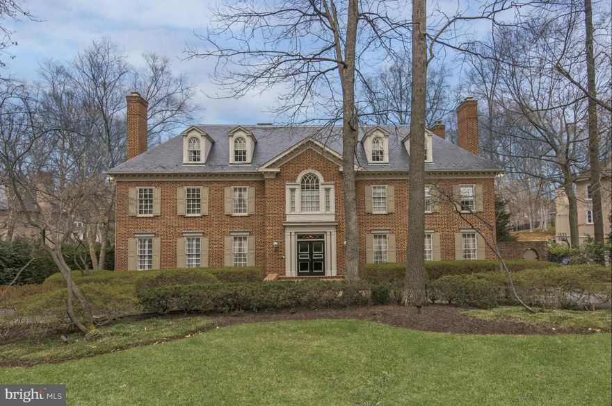 Exquisite Georgian Estate w/ 5 BRs plus au-pair and in-law suite in highly sought after Burning Tree neighborhood of Bethesda. Embassy sized  rooms and luxurious private quarters are found throughout the grand flr pln. The Country Club like grounds set on a 33,050SF lot are stunning w/ professional landscaping, hardscaping, Elevator, pool, & 4 car garage. Finished LL w/ casual entertaining spaces.