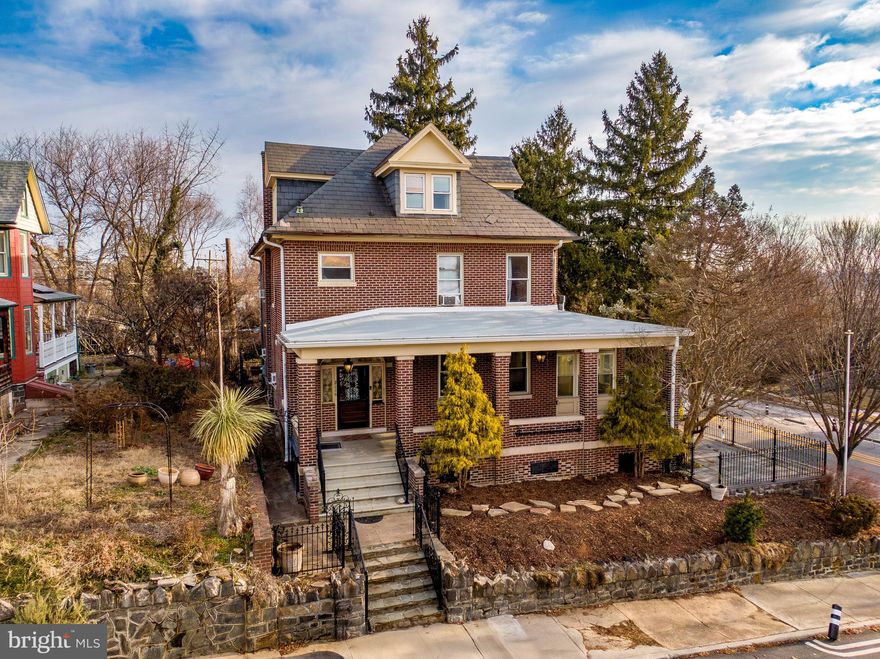 Built in 1919, this one of a kind home offers 5 bedrooms and 5 full bathrooms.   This home boasts a newer kitchen, first floor laundry, 3 gas fireplaces, and updated plumbing. With so many original details still intact, including hardwood floors, carved mantel, ornate plaster cherubs on the living room ceiling, and stained glass windows, the charm of 1919 is throughout the whole house.  2116 Kentucky Ave. is nestled above the street.  A large open front porch welcomes you home.  The back yard is complete with a tree house and koi pond.  Situated in Historic Mayfield, this urban oasis is only steps away from Lake Montebello, Herring Run Park and Clifton Park.  Do not miss your opportunity to see this home!
Edit:  Drywall repairs have been made.