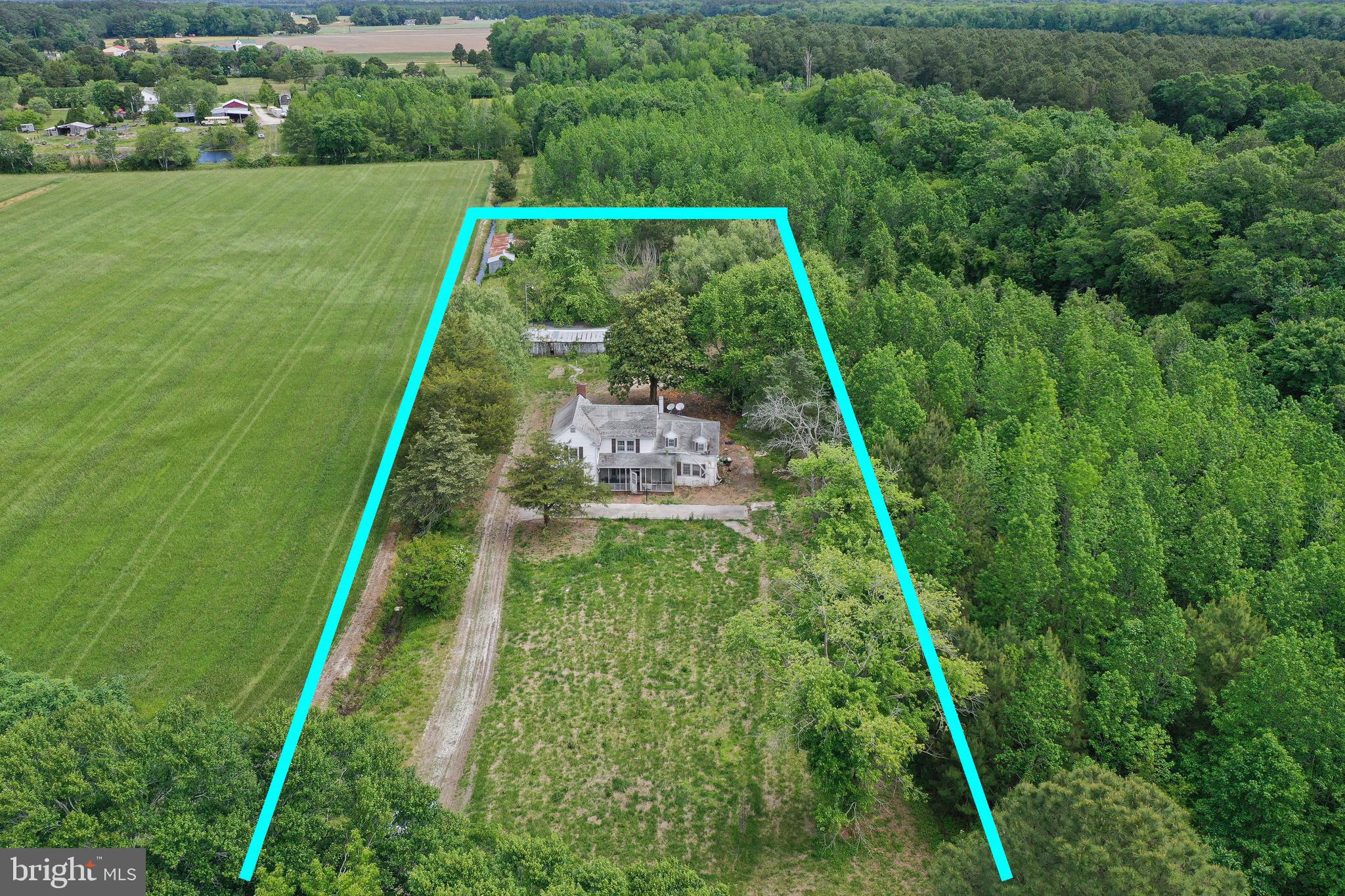 2.41-Acre homesite in Worcester County with a century-old farmhouse in need of rehab. Existing well + on-site septic saves you lots of money + time. So much potential here! * * * Adjoining 13.17-acre parcel - subdividable into 4 lots - available separately, or as a package with the home parcel. * * * Bring this 100+ year-old 3BR home back to life, or build the home of your dreams. The home was occupied up until recently by a previous owner, but the far-right side of the home is in need of major rehab -- or complete removal from the rest of the home. * * * Incredible location * * * surrounded by miles of farms and forests. 5mi to Historic Downtown Pocomoke - a charming small town with rich history, art scene, boutique shops - even its own movie theatre - public parks and boat docks, & unique restaurants on the banks of the Pocomoke River. 19mi to NASA Wallops Facility, 20mi to Chincoteague Island, and the incredible wild horses and sandy Atlantic beaches of Assateague Beach. Close to everything Worcester County has to offer - history, arts, cultural events, boating, world-class fishing, crabbing, camping, wildlife estuaries, incredible state parks - a true paradise for nature lovers, photographers, boaters - anyone who wants to enjoy the more relaxed pace of the Eastern Shore. Just 2-3 hours to major metro areas - Virginia Beach/Norfolk, Washington DC, Baltimore, Philadelphia, NYC. Life in Worcester County is good - from the beaches to the bays & beyond! Sizes, taxes, distances approximate.
