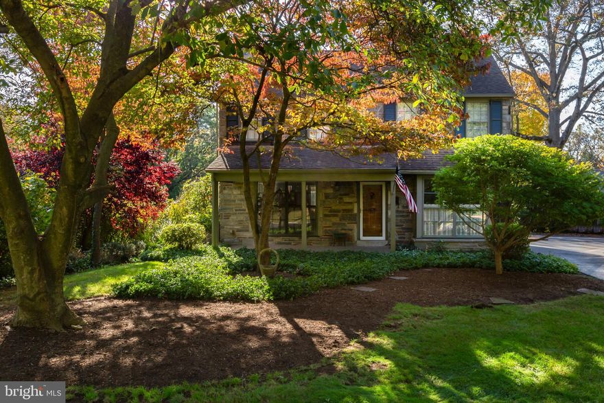 Discover the charm of Merion Station living in this exquisite stone and brick colonial home in the desirable Merion Park neighborhood. Conveniently located across the street from Bala Cynwyd Elementary and Middle Schools and close to the scenic Cynwyd Trail, this property offers a perfect blend of comfort and convenience. The first floor welcomes you with its spacious and inviting layout, adorned with beautiful hardwood floors and oversized windows that fill the space with natural light. A sunroom/den at the rear of the home provides a cozy retreat with access to the back patio, perfect for relaxation. The second floor boasts three bedrooms and two full baths, including a primary bedroom with a newly renovated ensuite bath featuring a stall shower. Outside, enjoy the covered front porch, mature landscaping, and a large back patio, ideal for entertaining. This well-maintained home also offers proximity to great schools, parks, train stations, and local amenities, making it the perfect choice for your new home in Lower Merion School District. Don't miss the opportunity to make this Merion Station gem your own!