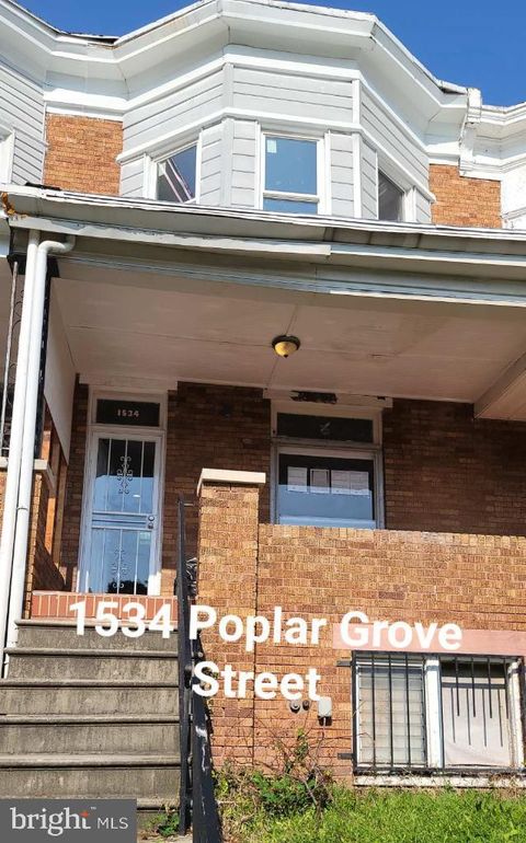 Townhouse For Sale - 1534 Poplar Grove Street<br/> BALTIMORE, MD 21216