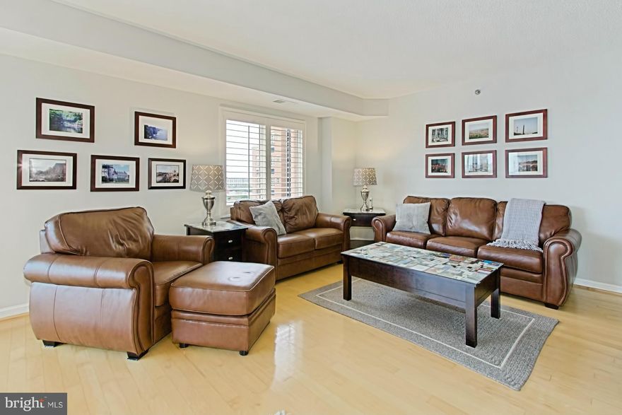 Absolutely stunning! Unique, bright, classy & inviting 1 of a kind home. Wood floors, gourmet kit incl granite cntrs, SS apps, tile backsplash & floor, granite in Baths & more. 3rd BR wall removed for spacious, light, open floorplan. MBR has great view, walk-in closet, jet tub & dual vanity. Incl TWO garage & storage. Encl Bal not incl in unit's 1479 sqft, 180 view from Masonic Tmpl to DC & South