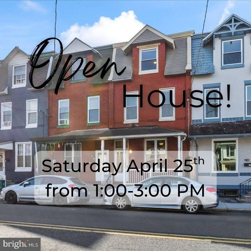 Welcome to 212 Chestnut Street, a charming brick row home in the heart of Lebanon City where classic character meets thoughtful, modern updates.
Step inside and you're welcomed by an adorable vestibule entry that sets a warm and inviting tone for everything that follows. Tall ceilings and an abundance of natural light fill every room, giving the entire home an open, airy feel that you will notice the moment you walk through the door.
The main level offers a comfortable and flexible living space. Picture a cozy living room filled with natural light and a charming window nook that is just right for a home office setup or your favorite reading chair. The kitchen is where this home truly shines. Thoughtfully updated with crisp white cabinetry, beautiful countertops, and a layout designed with both style and function in mind, it is a space that any home cook will absolutely love. Custom open shelving adds personality and practicality, while a built-in magnetic knife strip on the backsplash keeps counters clear and essentials within easy reach. A clever pegboard system keeps everything organized and within reach, and the adorable island with seating for two is the perfect spot for your morning coffee or a casual meal. Every appliance stays, the refrigerator, stove, dishwasher, and microwave, so you can move right in and get straight to cooking. A convenient half bath rounds out the first floor.
Upstairs, the second level offers two bedrooms, a spacious full bathroom with tub/shower and tile surround, and the everyday convenience of second-floor laundry. The washer and dryer stay too, so you are truly set from day one. Head up to the third floor and you will find two additional bedrooms, ideal for guests, a hobby room, a home office, or whatever suits your lifestyle.
Comfort and efficiency were clearly top of mind here. Newly installed mini-split systems on the second and third floors keep things comfortable year-round, and a recently serviced and upgraded furnace means one less thing to worry about.
Step outside to the backyard and imagine warm evenings under a canopy of cafe lights already strung and ready for you. This sweet outdoor space is just waiting for someone to make it their own gathering spot. With a little love and a green thumb, it could be the perfect place to pull up a chair, tend a small garden, and enjoy everything a Pennsylvania summer evening has to offer. 
This home has been meticulously cared for and is truly move-in ready, a wonderful blend of classic character, smart updates, and everyday livability.
Located in Lebanon City with walkable access to local restaurants, shops, UPMC Lebanon, and Harding Elementary School. Everything you need is close to home.
Come see it for yourself. Schedule your showing today!