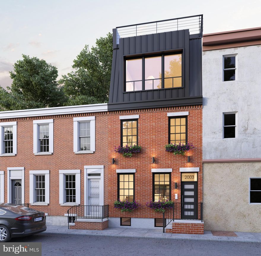 Welcome to 2003 Saint Albans Street! 16 ft. wide luxury town home with nearly 2,450 square feet of living space, custom designed finished selections, and unmatched center city views. Head up the front steps into the expansive open living room and open floor concept that then lead you into the dining and kitchen area. The dining area that flows into the gourmet chef designed kitchen. The kitchen features quartz countertops, tile backsplash and stainless steel appliances. Off the back of the kitchen is an over-sized heated rear patio door that leads to your private off street parking space. Upstairs you will find two large bedrooms with large closets, and a full bathroom. This floor is also equipped with a laundry room with a gas washer/dryer. Continue to the top floor which has the master bedroom! The master bedroom suite has a walk-in closet and a master bath attached wrapped in floor to floor ceiling tile, shower, a double vanity sink, and stand alone tub. The roof deck is complete with spectacular panoramic views. There is additional fourth bedroom in the finished basement along with a full bathroom and flex space. Perfect for an office, fitness room, or additional sitting area. With a Walk Score of 94, this location is a walker's paradise: everything you want and need, including public transportation, is just a short walk away. If you want greenery outside of your private roof deck , enjoy an easy stroll to a variety of outdoor spots include Schuylkill River Park & Trail, Fitler Square and Julian Abele Park. Local fooderies include Honey's Sit n' Eat, Ant's Pants Cafe, Sidecar, Las Camaradas, The Social House Cafe, Igloo and Rita's, just to name a few. Everything else Center City has to offer is just a stroll away. 10 year tax abatement Pending. 1-year builder warranty.