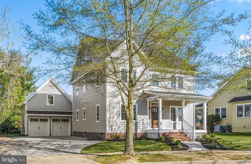 Stunning newly constructed 4BR/3.5 BA home by RBR Homes has just been completed in "America's Coolest Town".  The minute you walk in you will fall in love with the custom finishes and abundance of light and outdoor space this home offers.  The gourmet kitchen will delight the chef in your family with its center island and upgraded cabinetry. The family room and dining room flow off the kitchen.  You will love entertaining family and friends over dinner.  On the first floor there is also a wonderful bedroom with private bath.  On the second floor you will find a luxurious primary bedroom and bath, and two additional bedrooms and another full bath. The outdoor space has a great patio and the backyard is perfect for pets and little ones to play.  There is a two-car detached garage and above the garage is additional space that could easily be finished off for a home office.  This home is located only a short distance to restaurants and shops in downtown Berlin. You will enjoy the small town feel and way of living. The home is situated on a quiet circular street and has small town charm and curb appeal. The home is minutes from Ocean City and Assateague Island.  The association fee is only $300 per year.