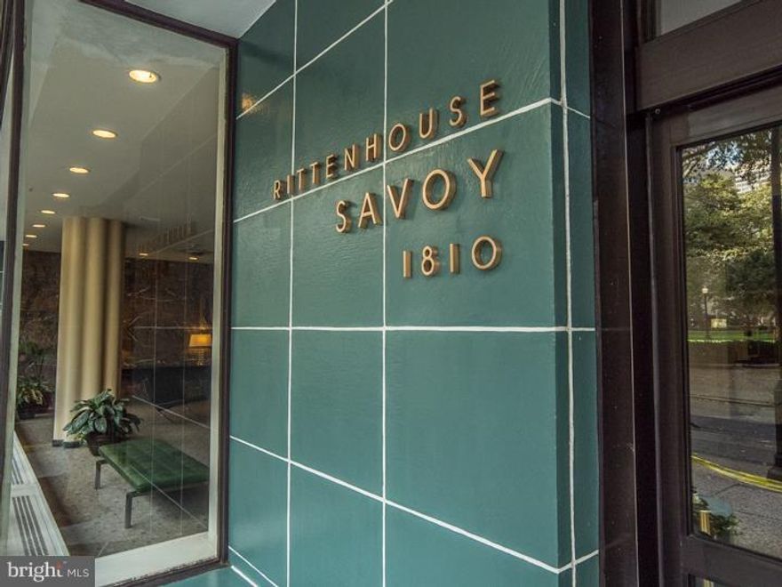 Located on the southern side of Rittenhouse Square in the Rittenhouse Savoy this move-in ready one bedroom apartment is what you have been waiting for!  Just recently painted and with new carpet throughout the apartment all you need to do is unpack your belongings.  This southern and western facing apartment is filled with natural light throughout the day. You enter the home into a large open kitchen and living space with large windows and unobtrusive views of South Philly.  The kitchen was recently updated with wooden cabinets and a marble title floor.  The three piece bathroom was recently painted and has a new vanity sink.  The views continue as you enter into the over-sized bedroom which has expansive views of South Philadelphia and a great walk-in closet. The Rittenhouse Savoy is service building with a full time 24 doorman, roof top deck, bike and basement storage and a gym for an additional fee. Monthly condominium fee includes electric, A/C and heat, gas, building insurance, basic cable and common area maintenance. Set up an appointment today to check out the wonderful 20th floor views this one bedroom apartment has to offer.