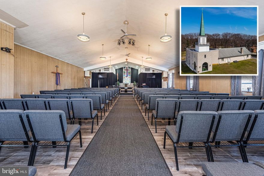 UNIQUE OPPORTUNITY TO PURCHASE THIS EXPANSIVE CHURCH LOCATED ON A 3 ACRE LOT!  The church itself is over 10,000 sq. ft. of space throughout the main and lower levels and features a large main worship area with a stage, audio room, and ample seating, numerous gathering/teaching rooms, offices, multiple bathrooms, plenty of storage space, and tons of available parking! Ideal for a church, school, or non-profit.  Property is currently vacant and ready for a new occupant.  Sold As-Is