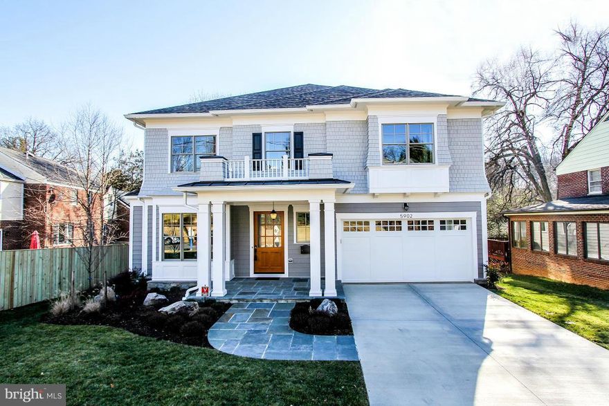 From award winning bldr Chuck Sullivan Homes!  Spacious 5BR, 5.5BA Arts & Crafts home w/thoughtful floor plan, great flow & generous room sizes. All BRs have en suite BA & walk-in closets. Kitcn w/Viking appls, 6-burner cooktop, dbl oven, butlers Pantry. Rear screened-in porch w/fireplace, grilling patio, 2 car garage, daylight basement. Great location close to NIH, I495, and downtown Bethesda.