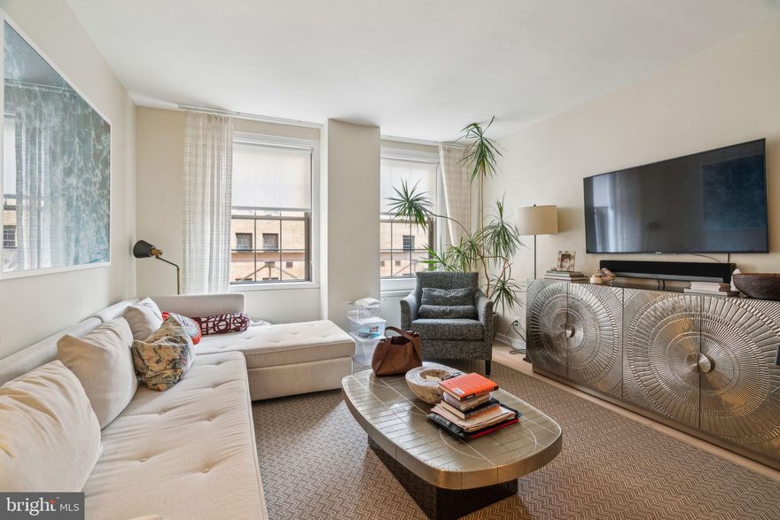 Available June 9: Welcome to the lightest, brightest one-bedroom condo available on Rittenhouse Square! This updated unit offers one of the largest 1BR floorplans in Parc Rittenhouse luxury condos. The kitchen features GE stainless appliances complimented by white cabinetry and granite counters. Generously sized bedroom with two well-sized closets. Washer/dryer in-unit, and ample storage throughout unit. Garage parking below the building for an additional fee. In the heart of Center City, this rarely offered rental opportunity offers first class amenities, including 24-hour doorman and concierge, beautiful lobby with fireplace overlooking Rittenhouse Square Park, media room, lounge, fitness center, seventh-story outdoor pool, kiddie pool, whirlpool spa, and sundeck with lounge chairs. The building features two restaurants on the ground floor, Stephen Starr’s Parc and Via Locusta. Rittenhouse Square is consistently ranked one of the best neighborhoods in the country, and with 175 restaurants and 199 retailers within a three block radius, it's easy to see why! Schedule your tour today and treat yourself to the best lifestyle available at this price.