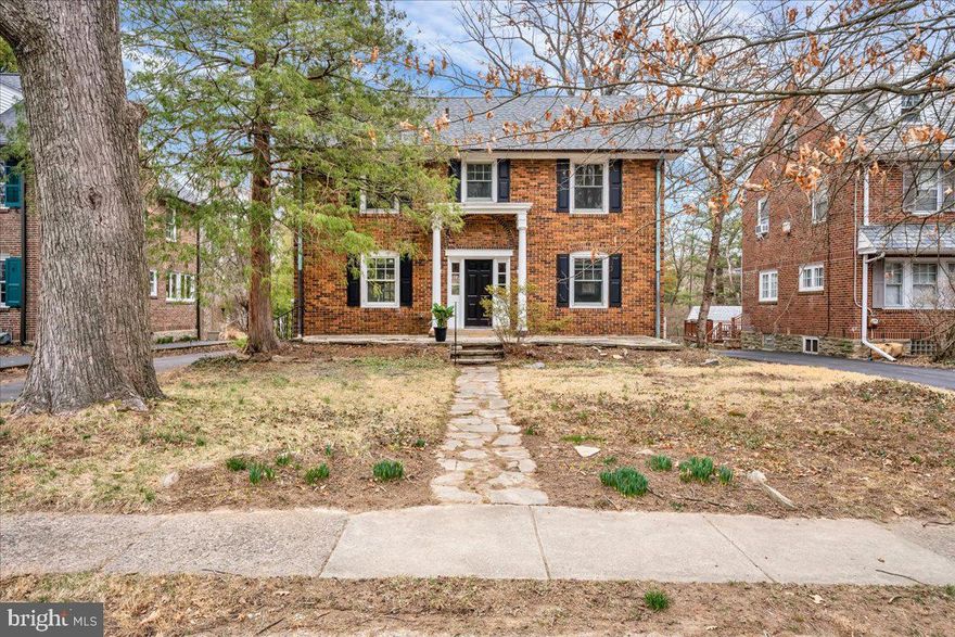 Welcome to this timeless 4-bedroom 2.5 bath brick center hall colonial, perfectly situated in a sought-after Wyncote neighborhood. Thoughtfully renovated in 2013, this home blends classic charm with modern updates, including a new kitchen, bathrooms, windows, electrical system, plumbing, and refinished original hardwood floors throughout the first and second levels. Additional upgrades include a multi-zone HVAC system, a new main roof (2021),  newly paved driveway, and fresh neutral paint throughout.  Step into the inviting foyer, where natural light fills the spacious living room featuring a wood-burning fireplace and access to a large covered back porch ideal for relaxing or entertaining. To the right, the dining room flows seamlessly into the kitchen, complete with ample cabinet and counter space, a cozy nook for a microwave and coffee bar, and an eat-at counter perfect for casual dining. A convenient powder room completes this level.  Upstairs, two bedrooms share a classic Jack-and-Jill bathroom, while two additional well-sized bedrooms and a hall bath offer plenty of space for family and guests. The attic provides an excellent opportunity for a fifth bedroom or additional living space ready for you to customize.  The large, dry basement includes a laundry area, utility access, and abundant storage. Outside, the paved driveway leads to a detached two-car garage with a new roof and siding. Enjoy the peaceful backyard or take a short stroll to Thomas Williams Park, featuring tennis courts, playgrounds, baseball fields, and open recreational space.  This prime location is within walking distance of the local library, community pool, shops, and restaurants. Plus, you’re just a short walk from the Jenkintown/Wyncote Train Station and Keswick Village, making commuting and exploring the area a breeze.  Don’t miss the chance to call this classic home your own!