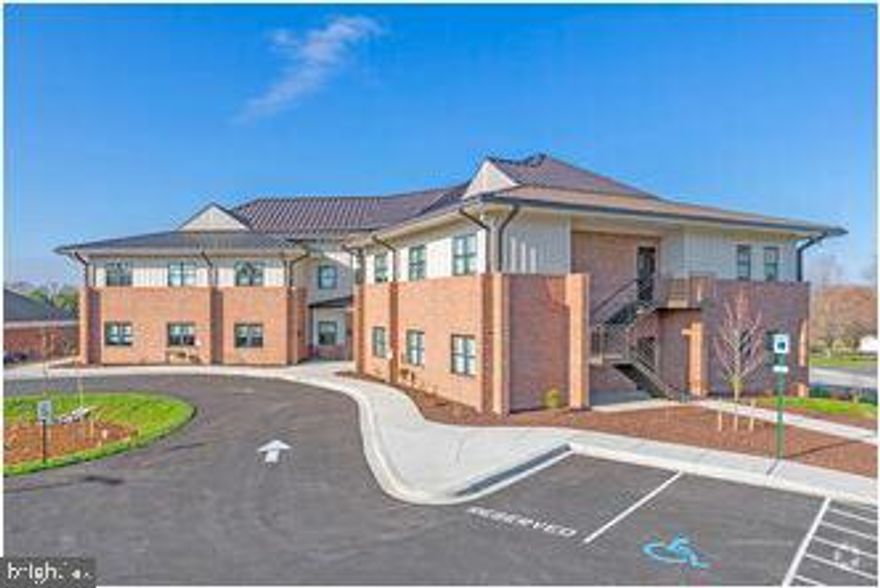 Beautifully built office building built in 2019 in very convenient Dunkirk, MD.  Right off Rt. 4.  This building offers 4 separate office suites ready for your business.   Secure entrance to the building as well as each suite.  Suite 101 offers 6 private rooms/offices, and is currently set up with 6 work stations, with the possibility of 6 more, and a break room.  Suite 102 has 3 private offices, 14 work stations, a private call room, and a break room.  Tenants also have a reception area and receptionist if they wish, a shared large conference room, and a large basement for larger meetings, trainings, or company get togethers.  CAM fees are included in advertised rate and cover, office cleaning, trash service, landscaping, parking lot snow removal and maintenance, electric, security system, and telephone service if desired.  Come and make these gorgeous office suites your business's new home!